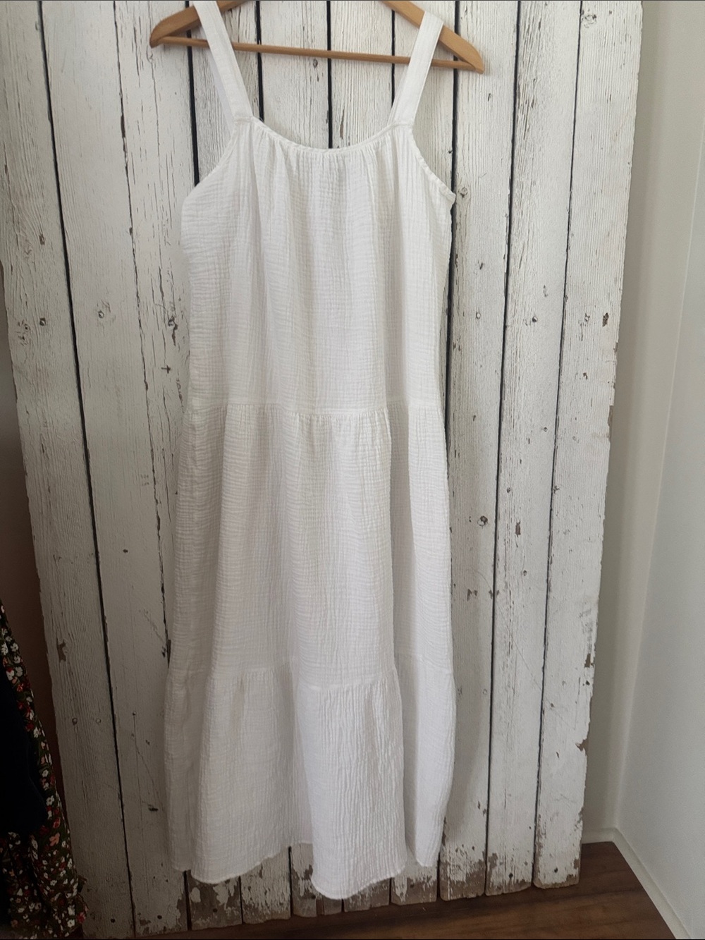 White Gauze Tiered Maxi Dress